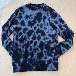 Calvin Klein Men's Navy Blue Black Tie-Dye Crewneck Sweatshirt